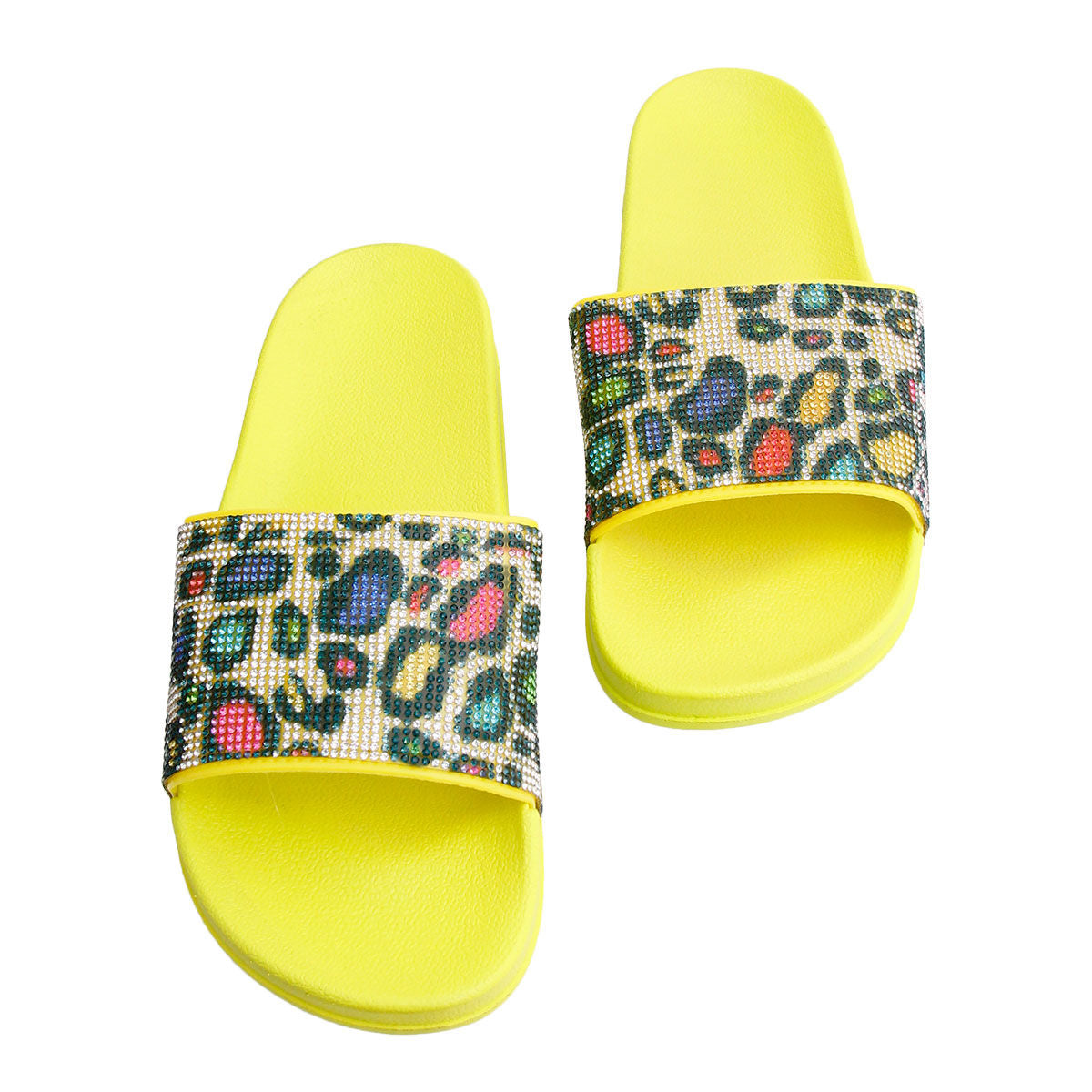 Size 10 Leopard Yellow Slides