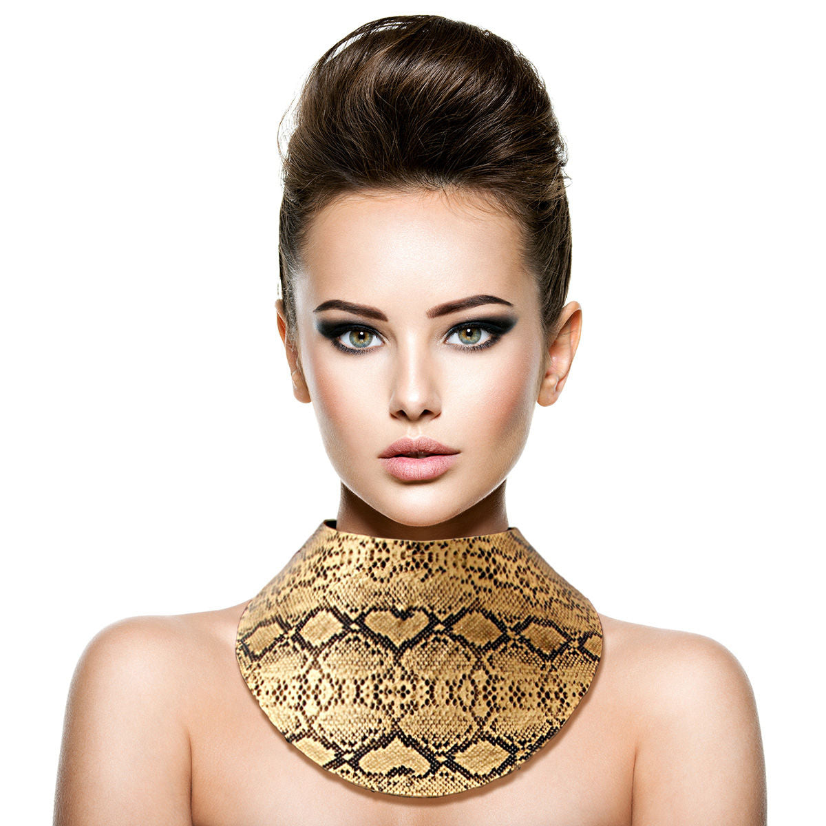 Gold Snake Print Collar Choker Set