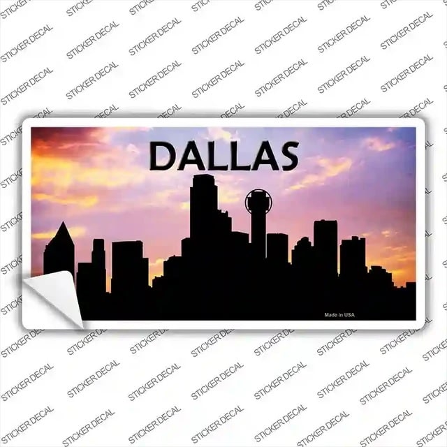 Dallas Skyline Silhouette Sticker Decal