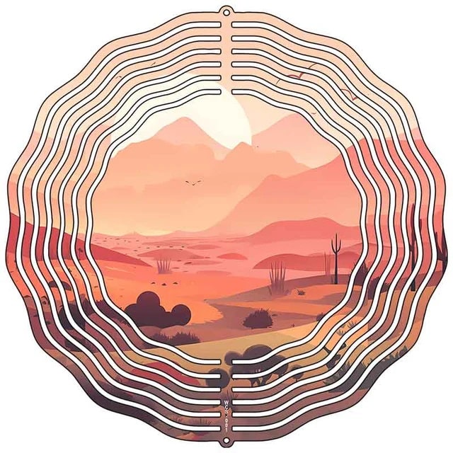 Desert Scene Novelty Metal Wind Spinner