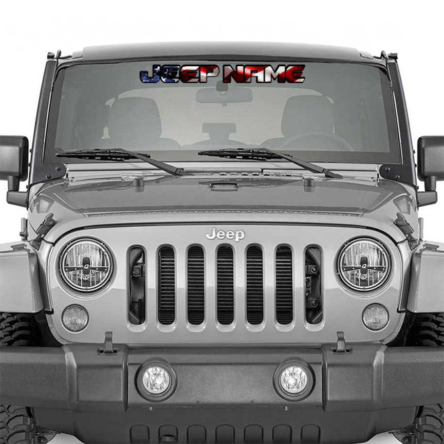 Front view of a Jeep vehicle with a clear background