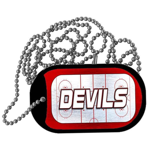 NJ Devils Dog Tag Style Necklace