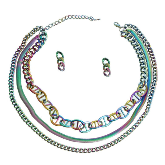 Rainbow Metal 3 Layer Anchor Chain