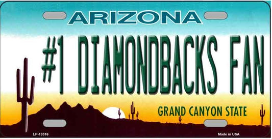 Number One Diamondbacks Fan Novelty Arizona License Plate Auto Tag Sign