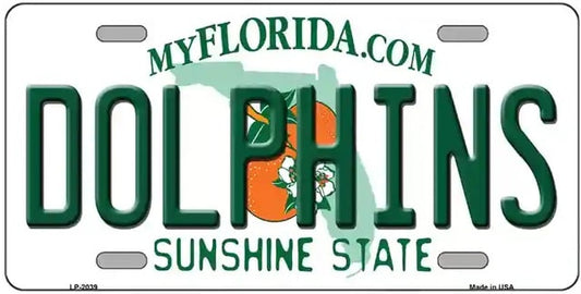 Dolphins Novelty Florida Background License Plate