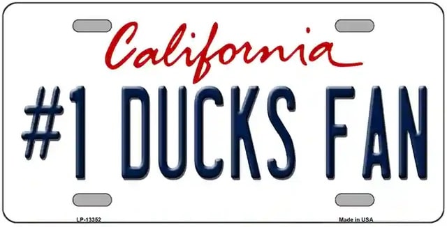 #1 Ducks Fan California Novelty License Plate