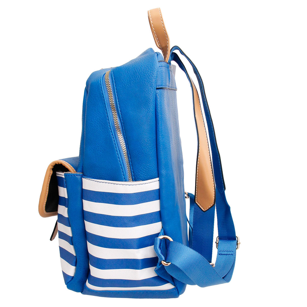 Blue and White Stripe Backpack