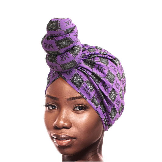 Purple MK Tall Twist Knot Turban