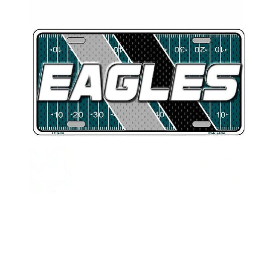 License plate with 'EAGLES' text on a football field design