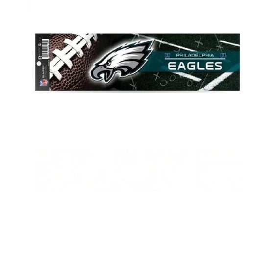 Philadelphia Eagles bumper sticker with football and team logo on a black background