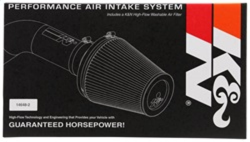K&N Performance Air Intake System packaging with air filter illustration and branding.