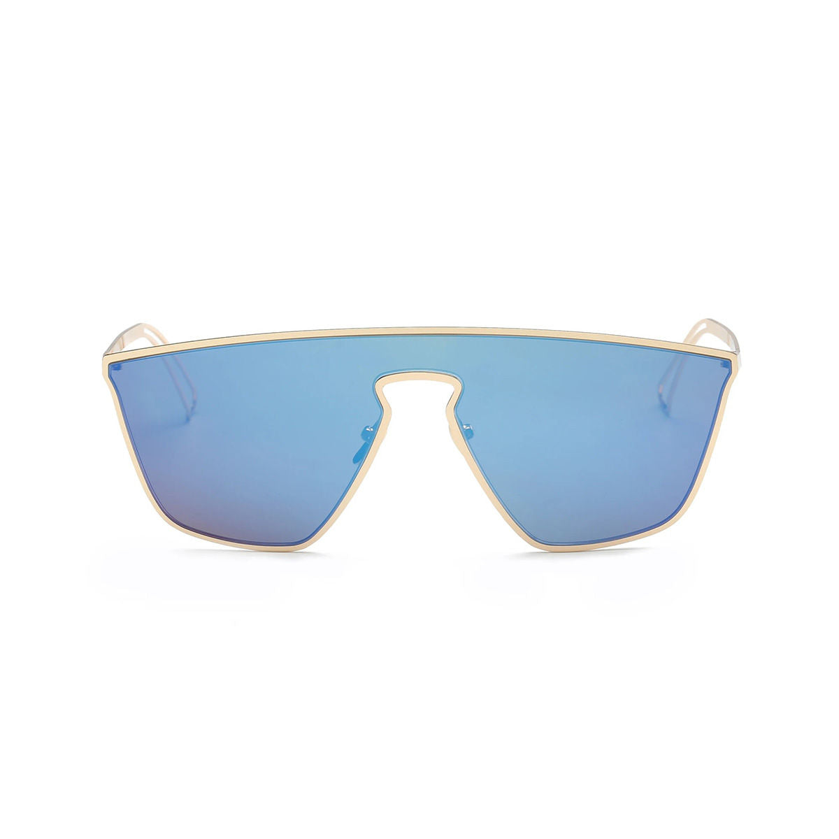 Blue Futuristic Flat Lens Sunglasses