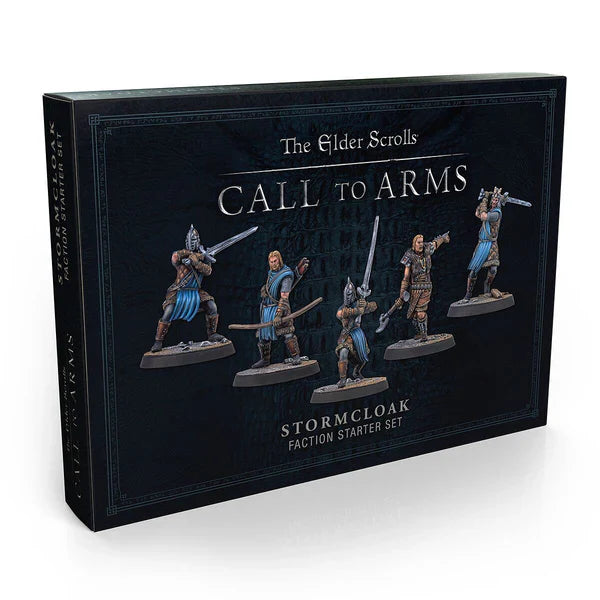 Game box for 'The Elder Scrolls: Call to Arms' Stormcloak faction starter set on a white background