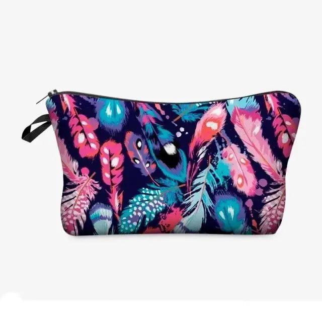 Elegant Multicolor Printed Large Capacity Pencil Case For Students Cute Cartoon Theme Stationary Cosmetic Bag