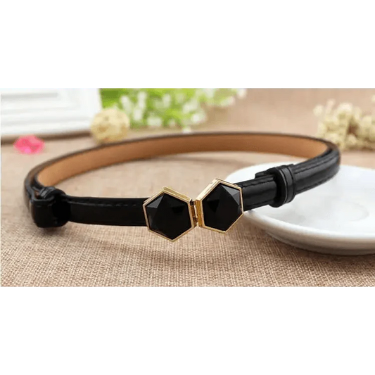 Elegant Thin Adjustable Belt PU Leather  One Size Buckle Women Waistbands Multiple Colors Belts For Women