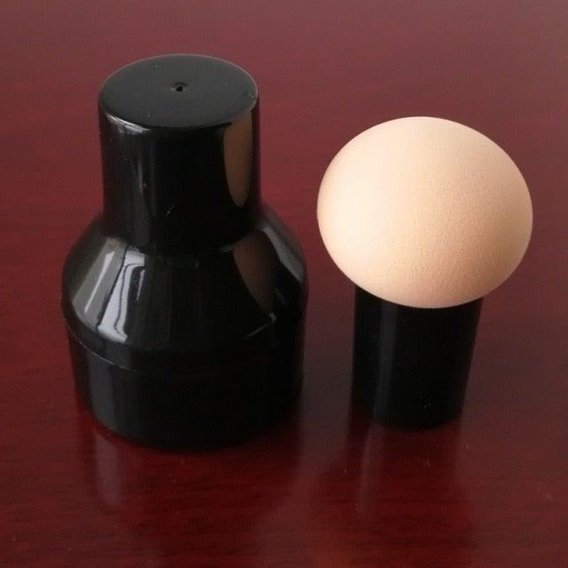 Elegant Womens Non-latex Makeup Sponge Mushroom Head Powder Liquid Dry And Wet Multifunction Makeup Brush Cosmetic Tool Storage Box