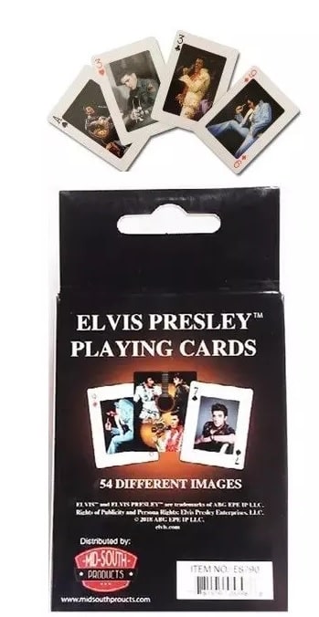 Elvis Presley Playing Cards with 54 different images of Elvis