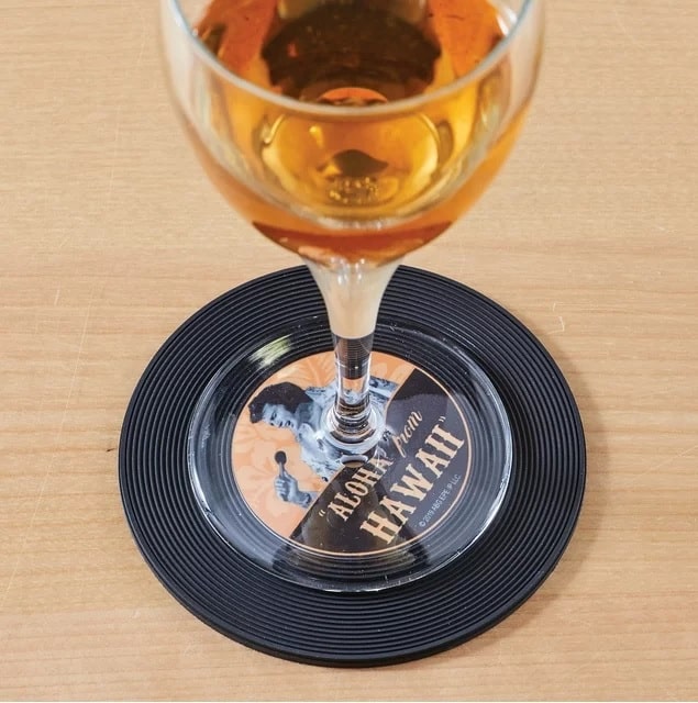 Wine Glass On Elvis Coasters Records