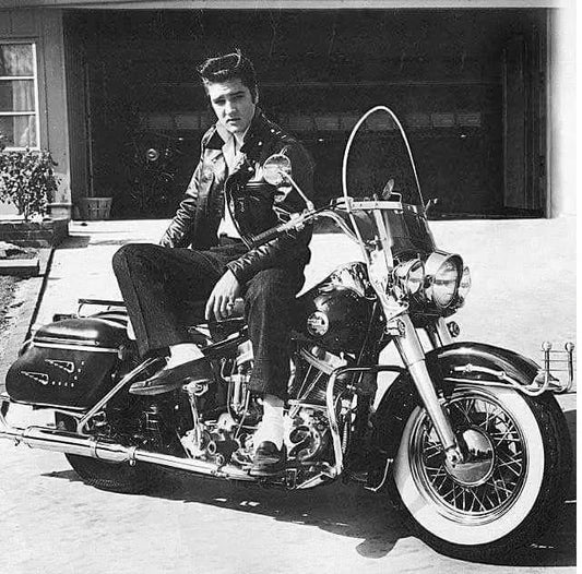 Elvis Presley On One Of Motorcycles