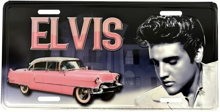 Elvis Presley Pink Cadillac License Plate