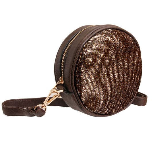 Bronze Glitter Circle Crossbody Fanny