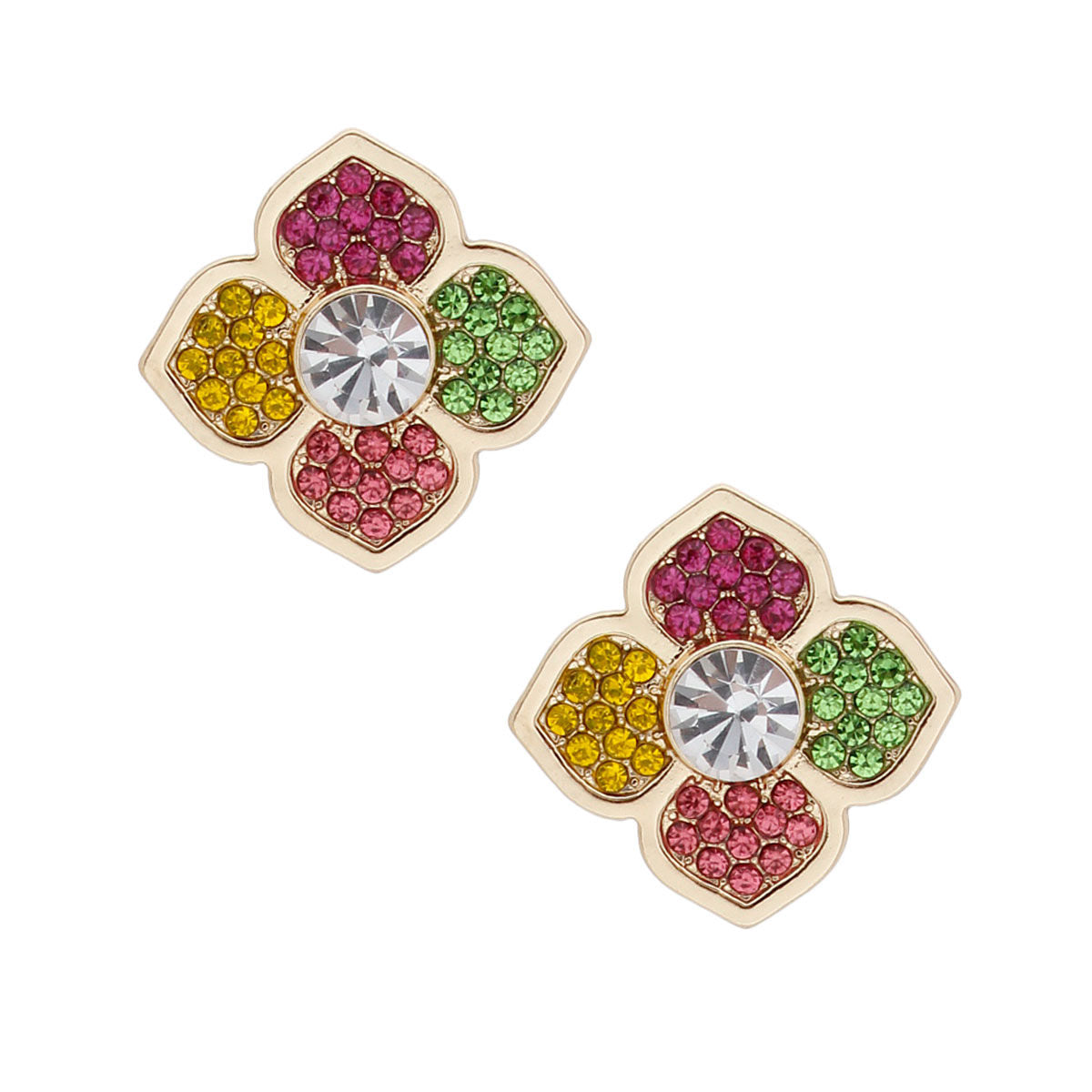 Multi-Color Magic: Flower Studs