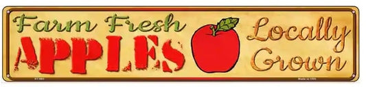 Farm Fresh Apples Metal Street Sign