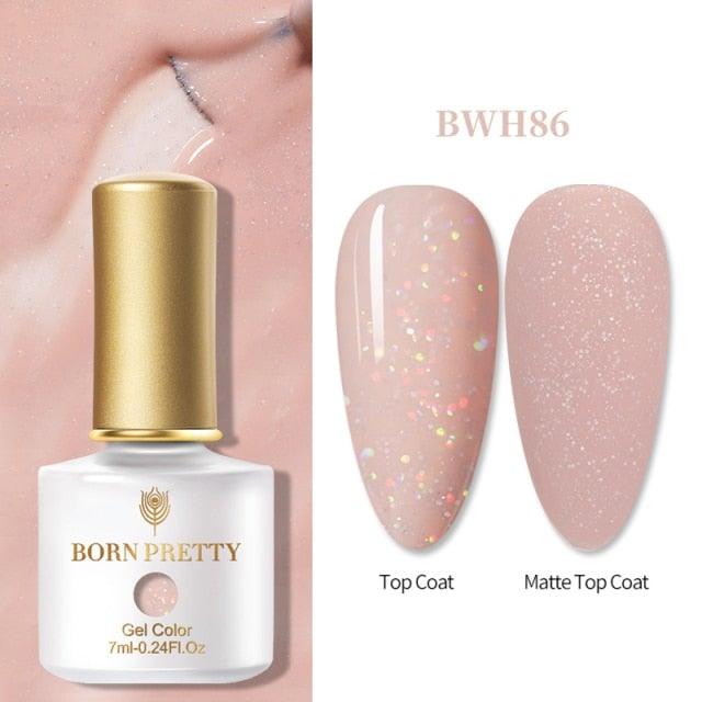 Fashion 2022 New Womens Colorful Nail Gel Polish Modern Glitter Pink Purple UV Diamond Stylish Design Nail Colors Gel For Girls and Women In Shinny Trend Color