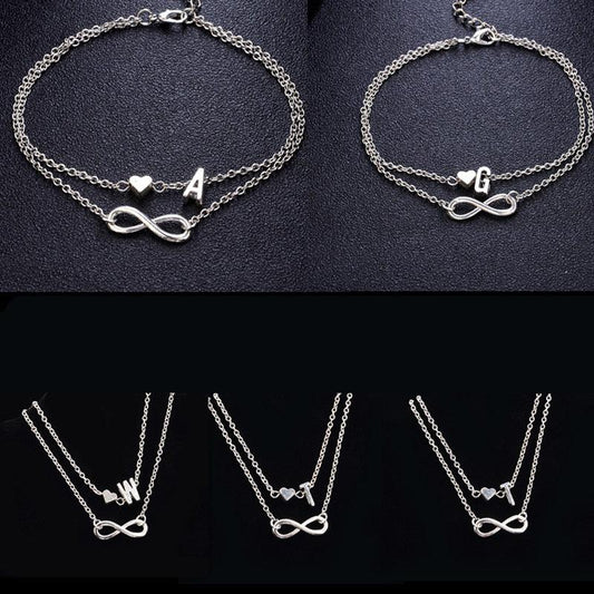 Fashion Bracelets Silver Color Geometric Infinity Symbol Letters Sterling Silver Adjustable Mother's Day Jewelry Gift Birthday Valentine’s Day Gifts For Women Mom Wife Girls