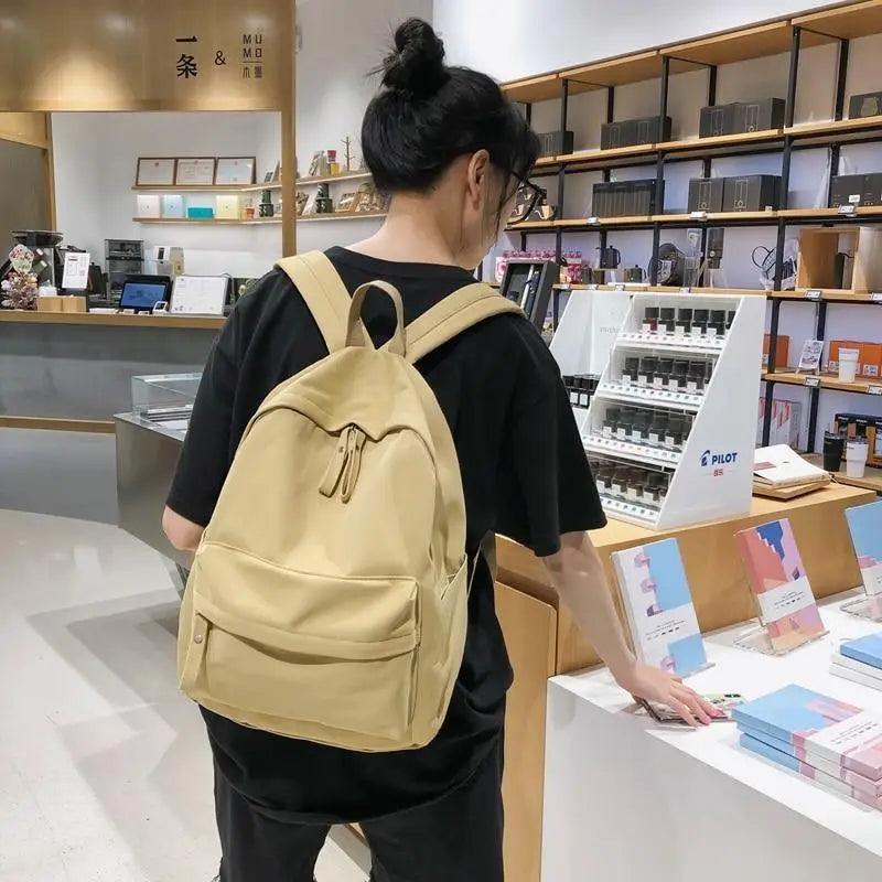 Fashionable Backpack And School Bag For Teenager Girls Stylish Anti Theft Laptop Shoulder Bags Solid Color Travel Backpack