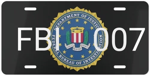 FBI - 007 Vanity License Plate