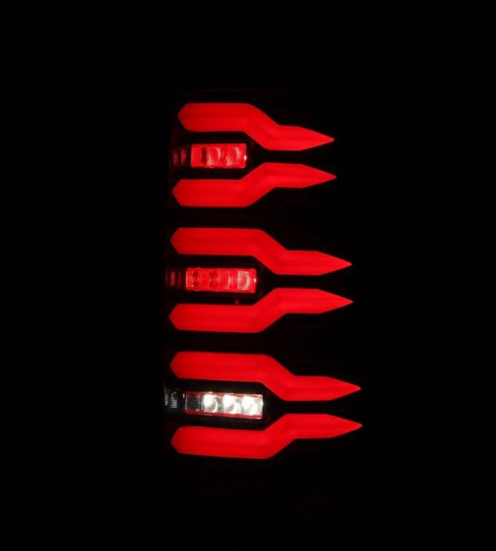 Red LED light bar with multiple lights on a black background