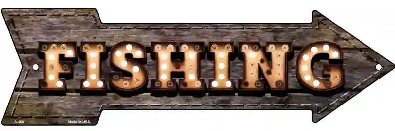 Fishing Imitation Neon Metal Arrow Sign