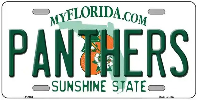 Florida Panthers NHL Hockey Florida Facada Novelty License Plate