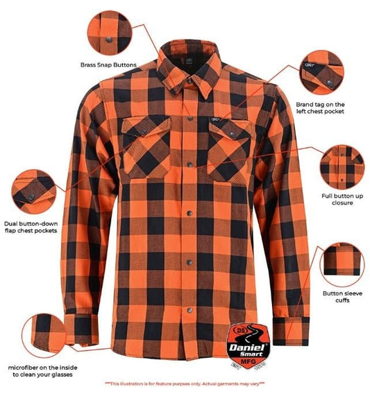 Flannel Shirt - Orange and Black Shaded