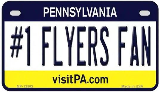 #1 Flyers Fan Motorcycle License Plate