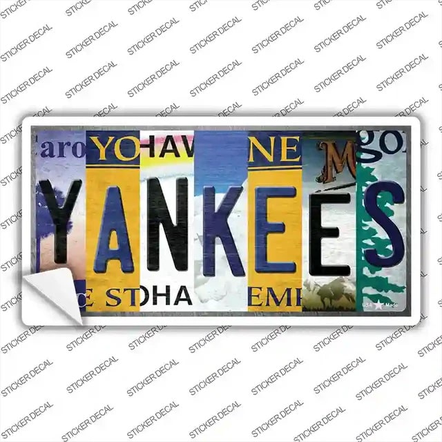 Yankees Folk Art Peel & Stick Bumper Sticker