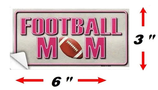 Football Mom Bumper Sticker Size Graphic