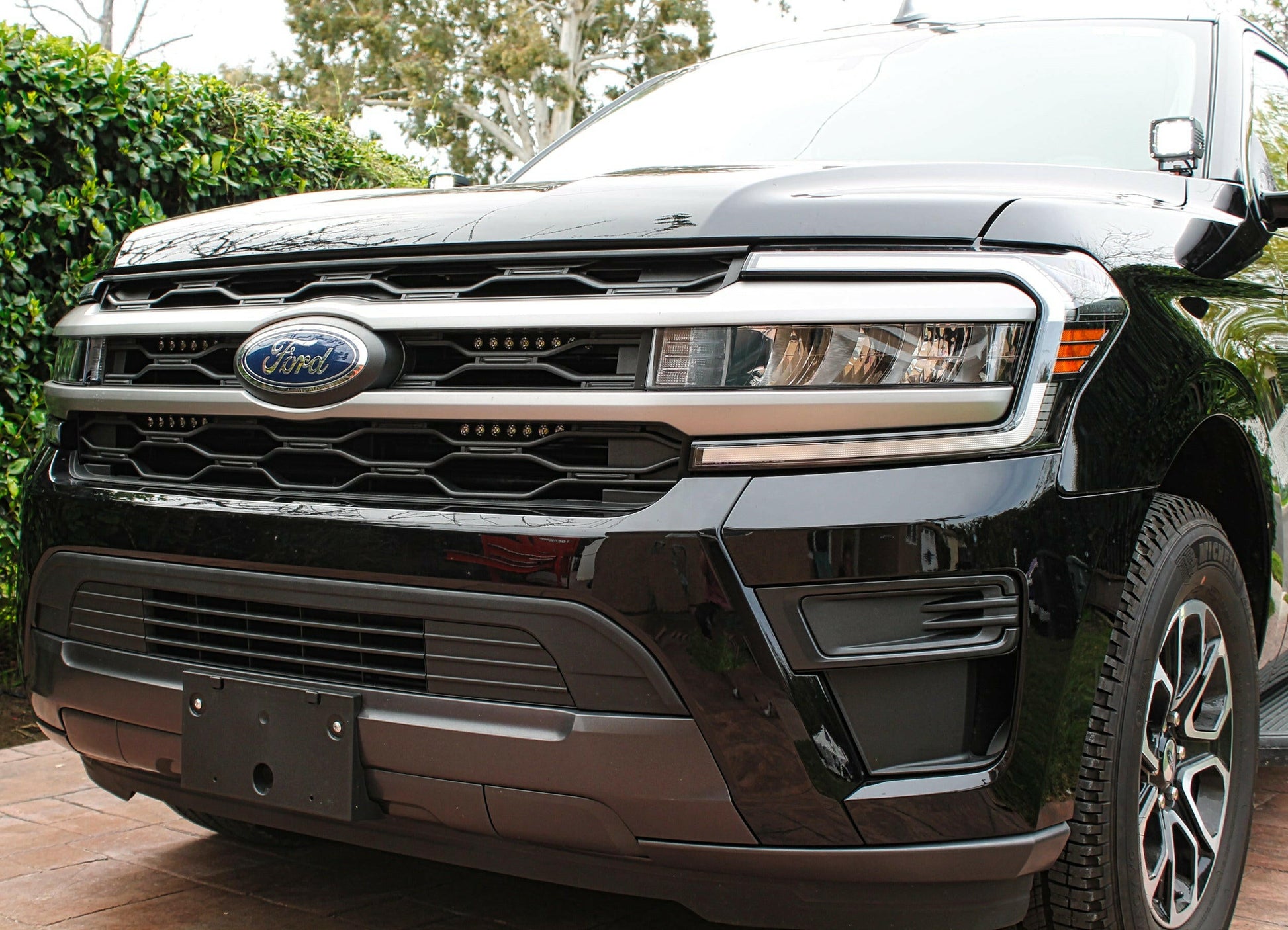 Front view of a Ford vehicle with a clear background and LED Light Bars