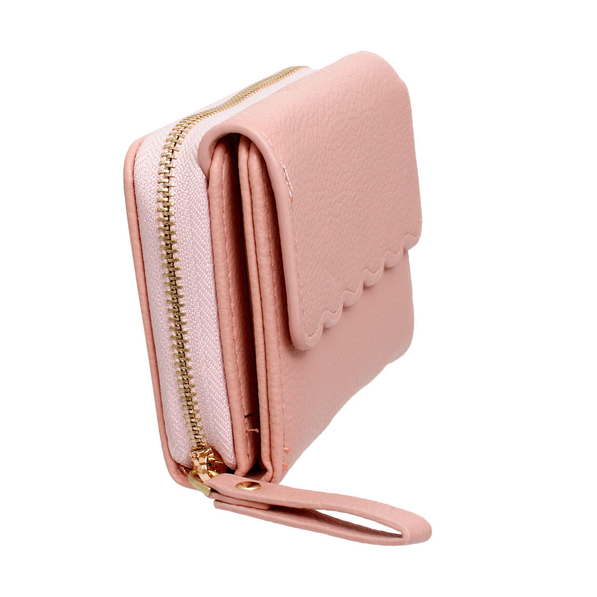 Accordian Wallet Pink Snap Cardholder for Women