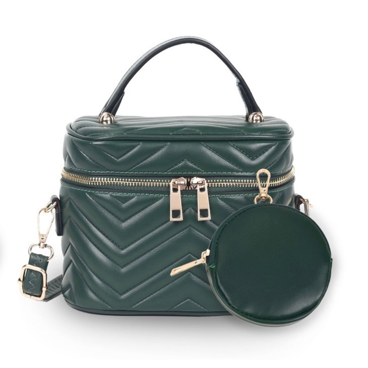 Purse Green Vanity Case Crossbody for Women