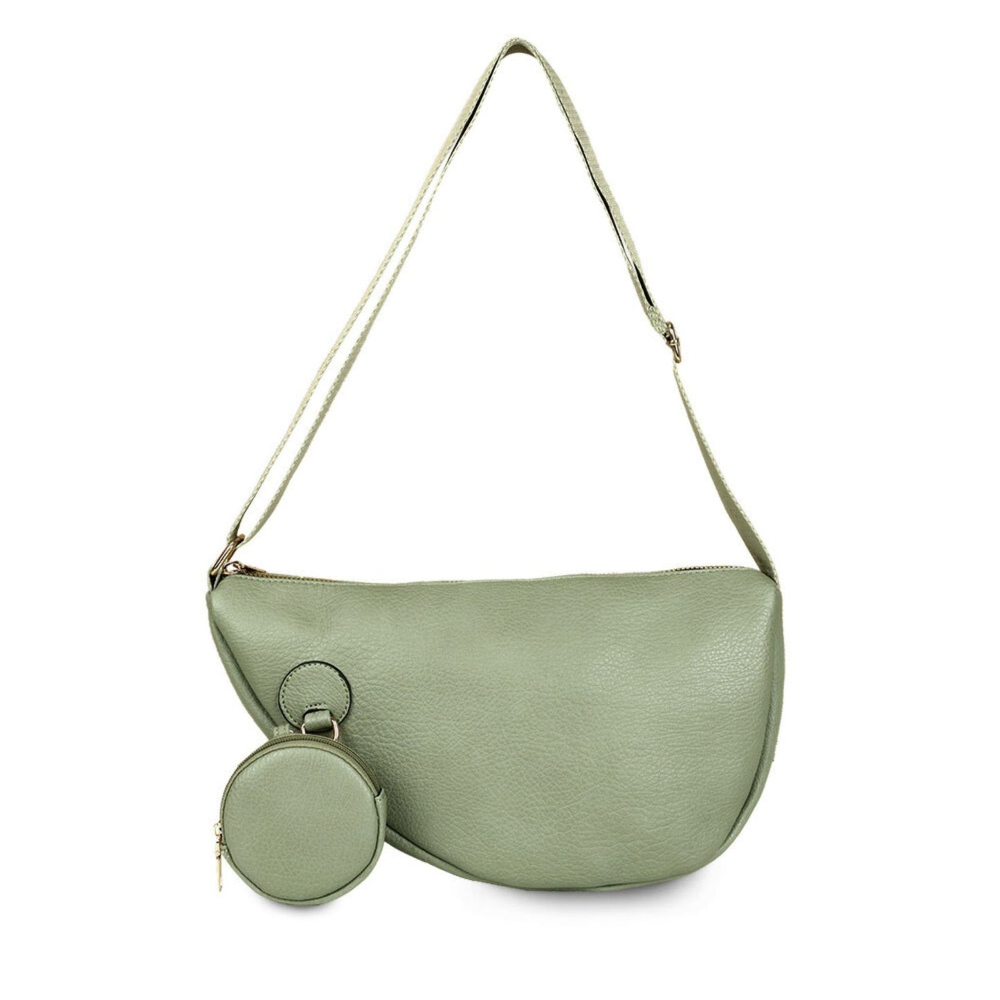 Crossbody Light Green Round Pouch Bag Set Women