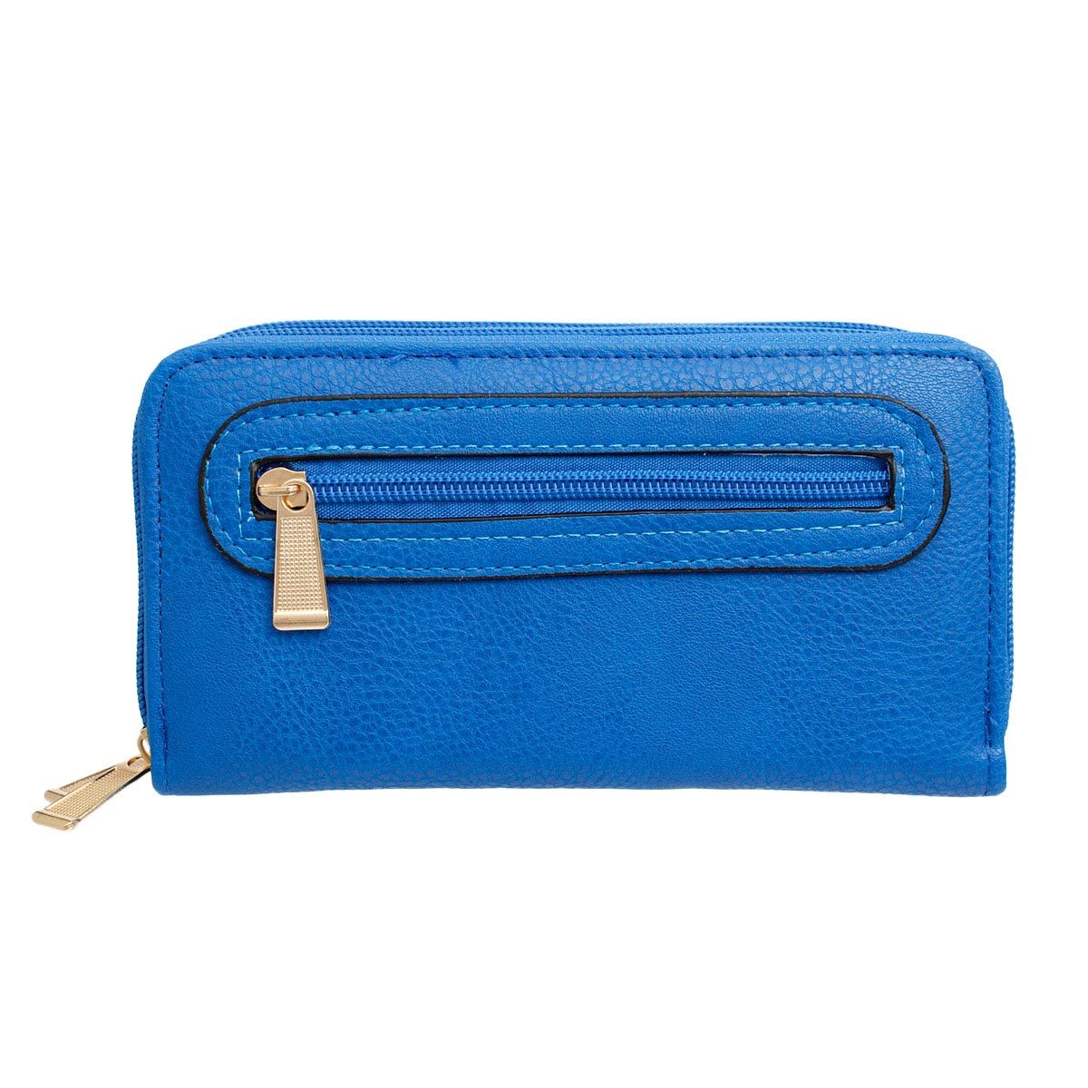 Zipper Wallet Blue Soft Grain for Women