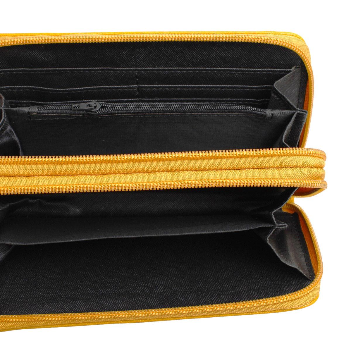 Zipper Wallet Mustard Soft Grain for Women