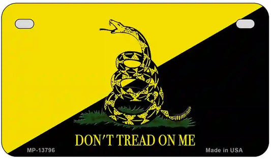 Don't Tread On Me Yellow|Black Motorcycle License Plate