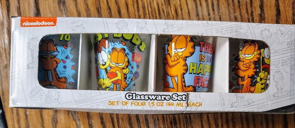 Garfield Neon 4pc. 1.5oz. Shot Glass Set  In Packaging