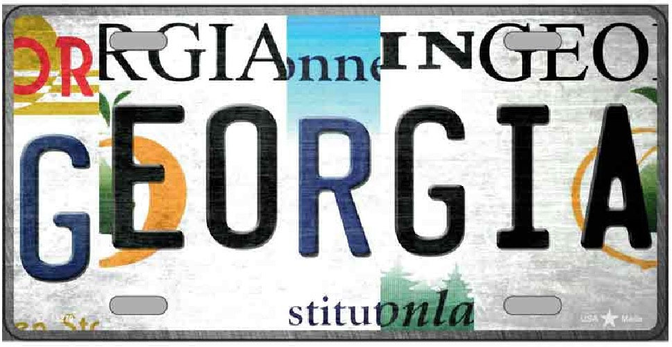 Georgia Folk Art Novelty Metal License Plate