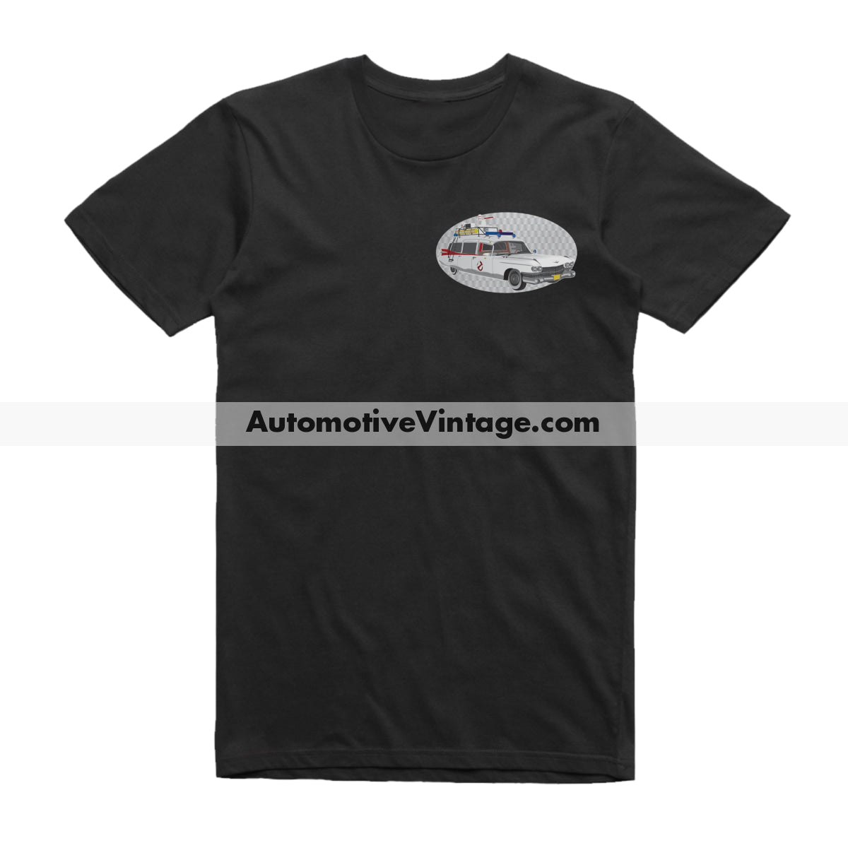 Ghostbusters Cadillac ECTO-1 Famous Car Chest Logo T-shirt