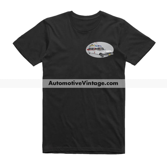 Ghostbusters Cadillac ECTO-1 Famous Car Chest Logo T-shirt
