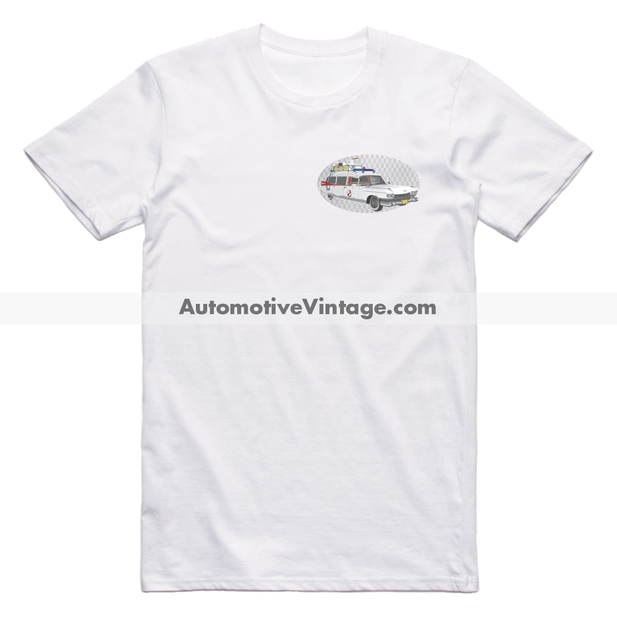 Ghostbusters Cadillac ECTO-1 Famous Car Chest Logo T-shirt